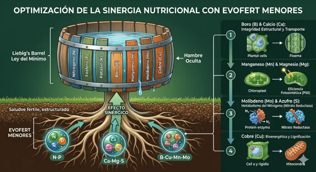 Ley del Mínimo de Liebig y micronutrientes en cultivos